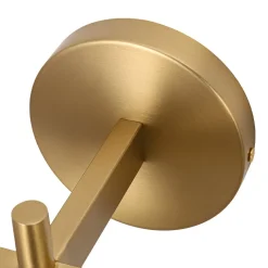 3-Light Brass Ribbed Glass Globe Vanity Wall Sconce