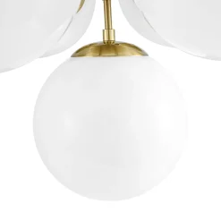 7-light Brass Sputnik Opal Glass Globe Bubble Chandelier