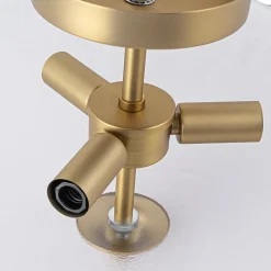 3-Light Brass Textured Glass Bowl Round Semi Flush Mount