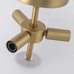 3-Light Brass Textured Glass Bowl Round Semi Flush Mount