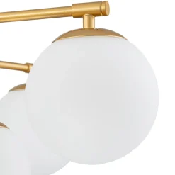 12-Light Brass Tiered Opal Glass Bubble Semi Flush Chandelier