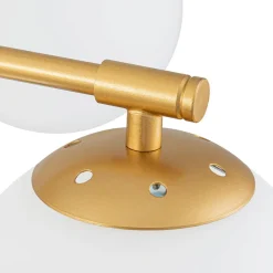 12-Light Brass Tiered Opal Glass Bubble Semi Flush Chandelier
