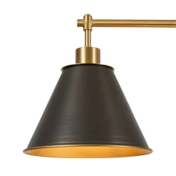 3-Light Brushed Gold Black Cone Island Chandelier