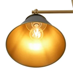 3-Light Brushed Gold Black Cone Island Chandelier