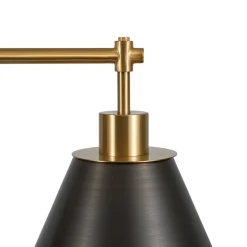 3-Light Brushed Gold Black Cone Island Chandelier