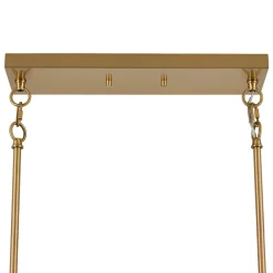 3-Light Brushed Gold Black Cone Island Chandelier