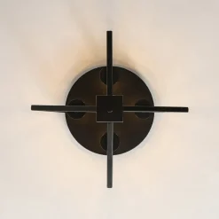 4-light Candle Style Black Simple Geometric Lantern Semi Flush