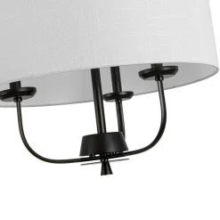 3-Light Candle Style Large Fabric Drum Cage Chandelier