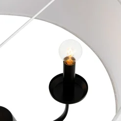 3-Light Candle Style Large Fabric Drum Cage Chandelier