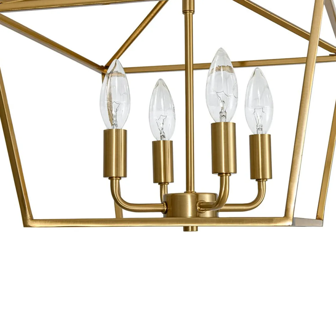4-Light Candle Style Square Lantern Semi Flush Mount