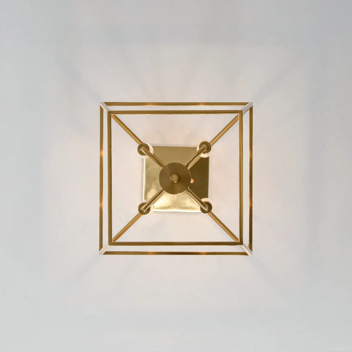4-Light Candle Style Square Lantern Semi Flush Mount