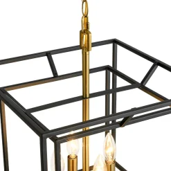 4-Light Candle Style Tiered Square Lantern Pendant