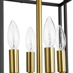 4-Light Candle Style Tiered Square Lantern Pendant
