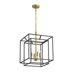 4-Light Candle Style Tiered Square Lantern Pendant