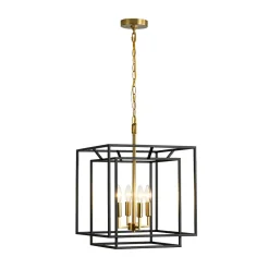 4-Light Candle Style Tiered Square Lantern Pendant