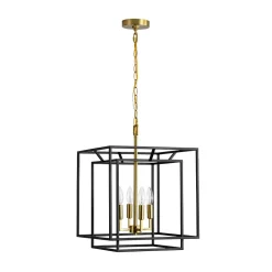 4-Light Candle Style Tiered Square Lantern Pendant