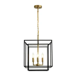 4-Light Candle Style Tiered Square Lantern Pendant