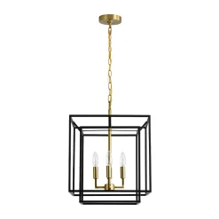 4-Light Candle Style Tiered Square Lantern Pendant