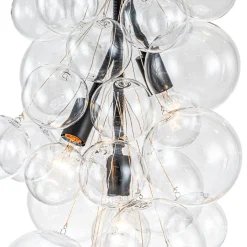 3-Light Cascade Cluster Clear Glass Bubble Chandelier