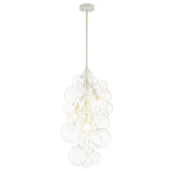 3-Light Cascade Cluster Clear Glass Bubble Chandelier
