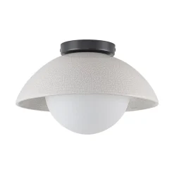 1-Light Ceramic Dome Frosted Shade Semi Flush Mount