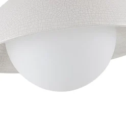 1-Light Ceramic Dome Frosted Shade Semi Flush Mount