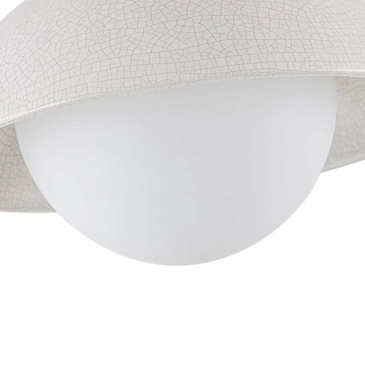1-Light Ceramic Dome Frosted Shade Semi Flush Mount
