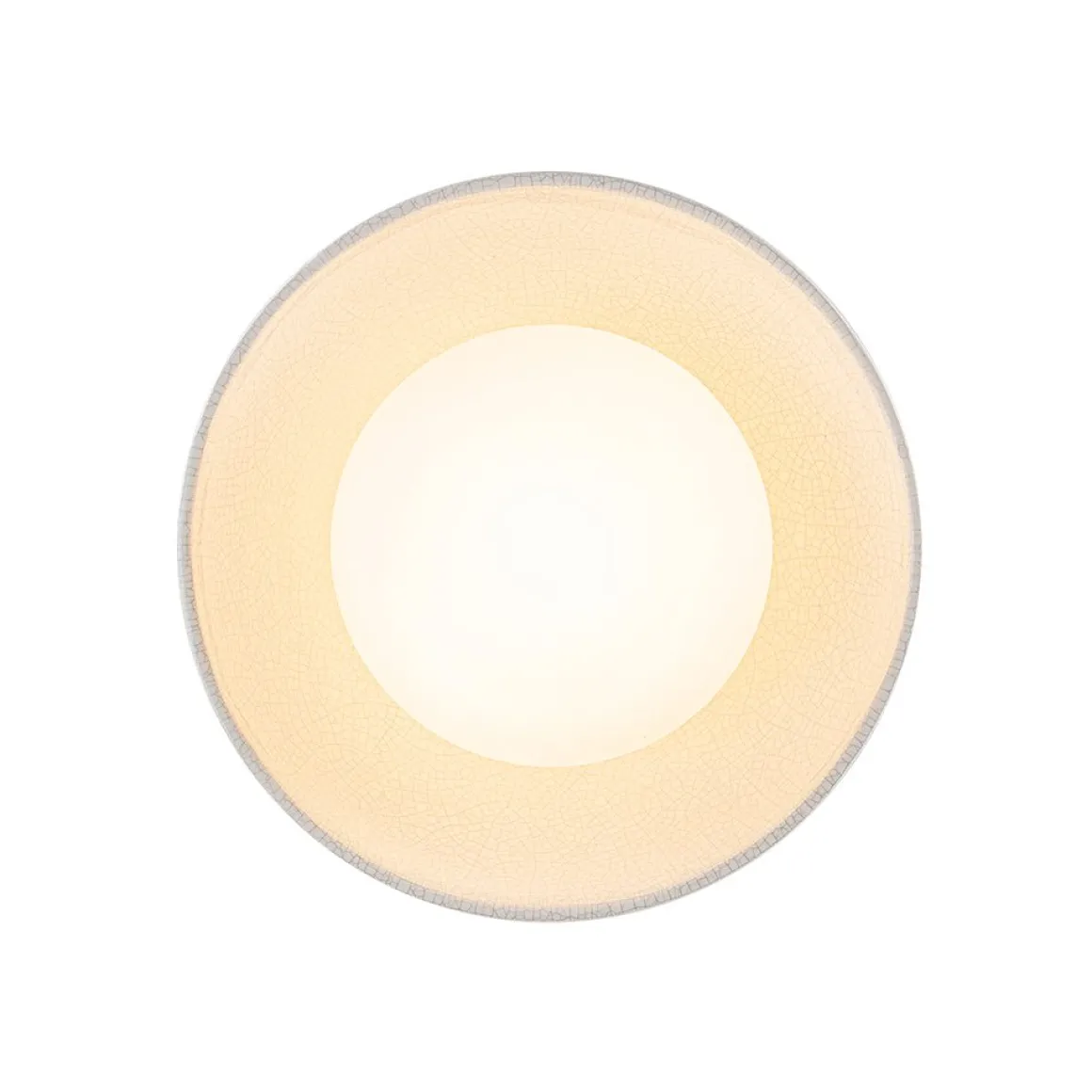 1-Light Ceramic Dome Frosted Shade Semi Flush Mount