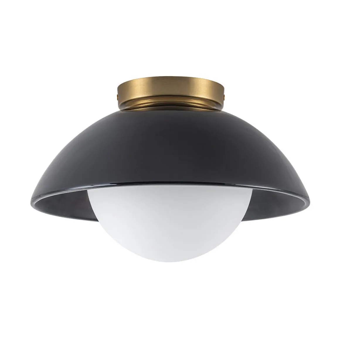 1-Light Ceramic Dome Frosted Shade Semi Flush Mount