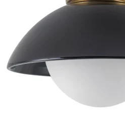 1-Light Ceramic Dome Frosted Shade Semi Flush Mount
