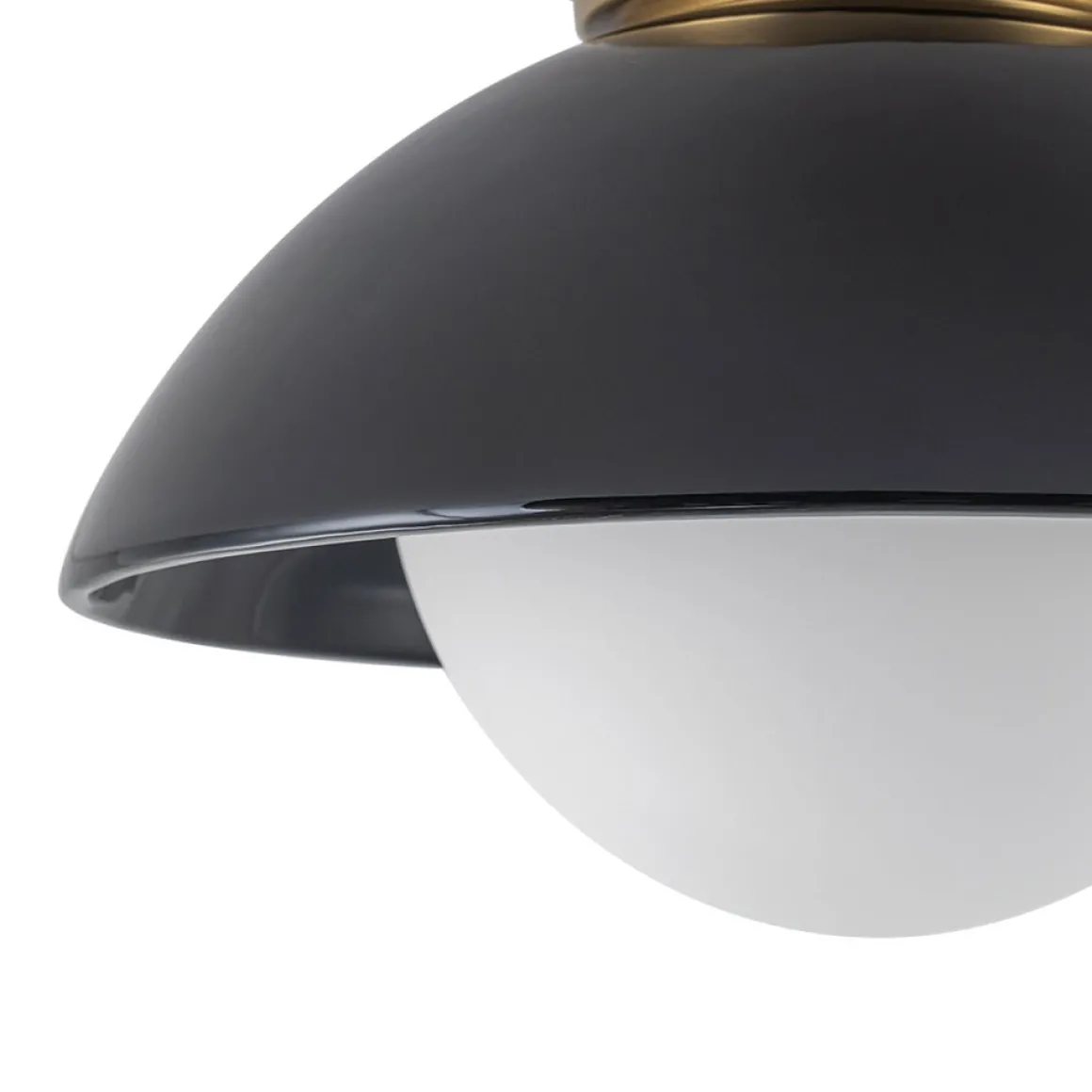 1-Light Ceramic Dome Frosted Shade Semi Flush Mount