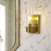 1-Light Clear Glass Cylinder Bathroom Vanity Wall Sconce