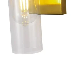 1-Light Clear Glass Cylinder Bathroom Vanity Wall Sconce