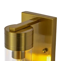 1-Light Clear Glass Cylinder Bathroom Vanity Wall Sconce
