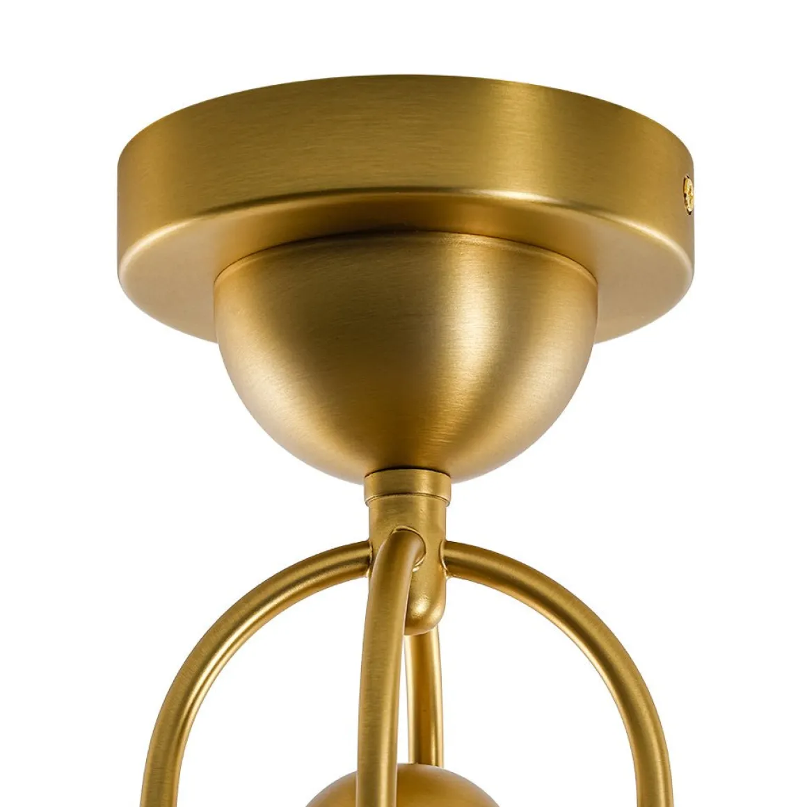 1-Light Clear Glass Dome Shade Semi Flush Mount