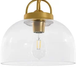 1-Light Clear Glass Dome Shade Semi Flush Mount
