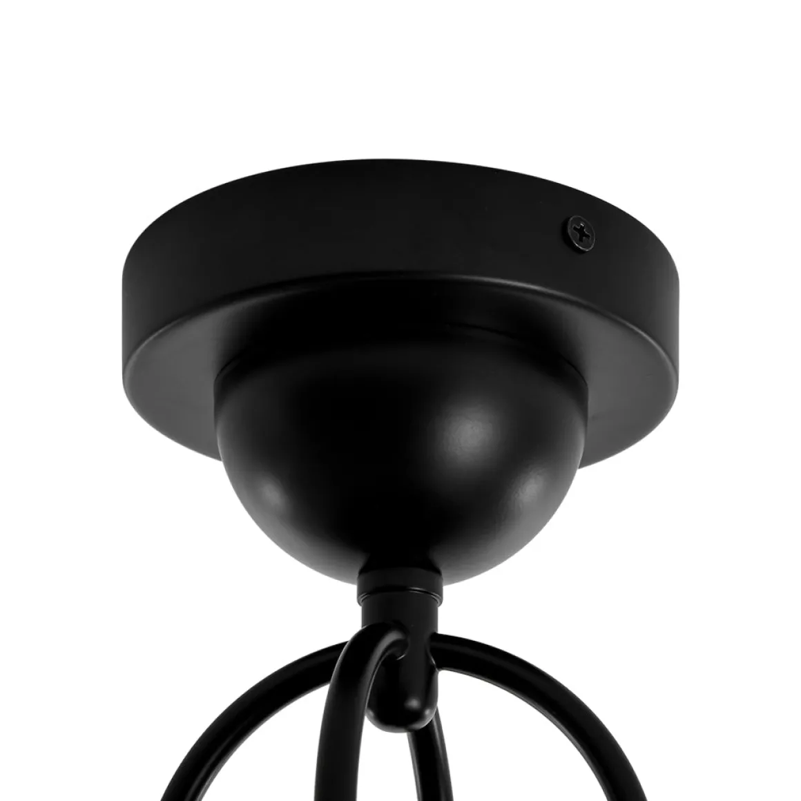 1-Light Clear Glass Dome Shade Semi Flush Mount