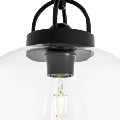 1-Light Clear Glass Dome Shade Semi Flush Mount