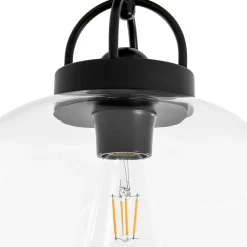1-Light Clear Glass Dome Shade Semi Flush Mount
