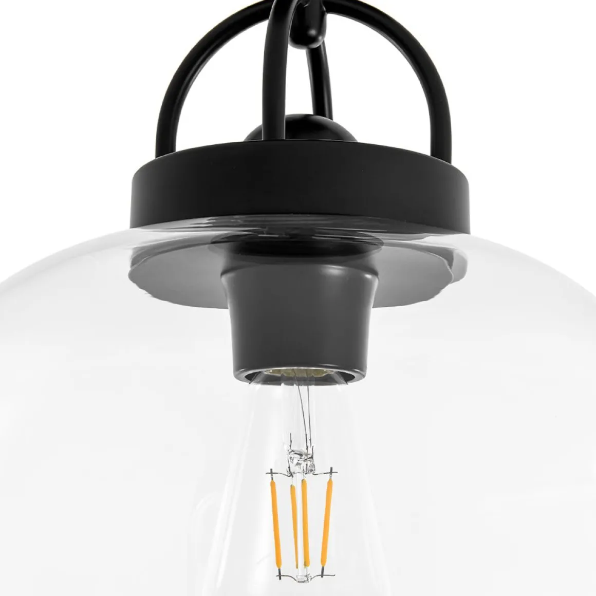 1-Light Clear Glass Dome Shade Semi Flush Mount