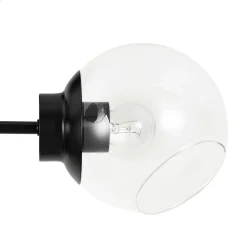 3-Light Clear Glass Globe Sputnik Semi Flush Mount