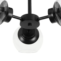 3-Light Clear Glass Globe Sputnik Semi Flush Mount