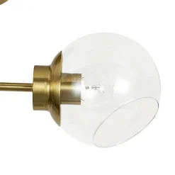 3-Light Clear Glass Globe Sputnik Semi Flush Mount