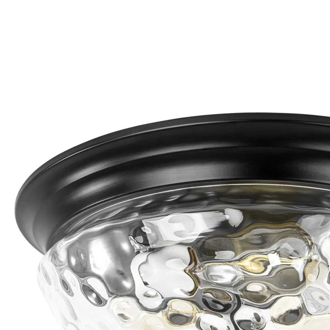 3-light Clear Water Glass Flush Mount Ceiling Light