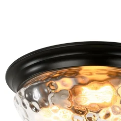 3-light Clear Water Glass Flush Mount Ceiling Light