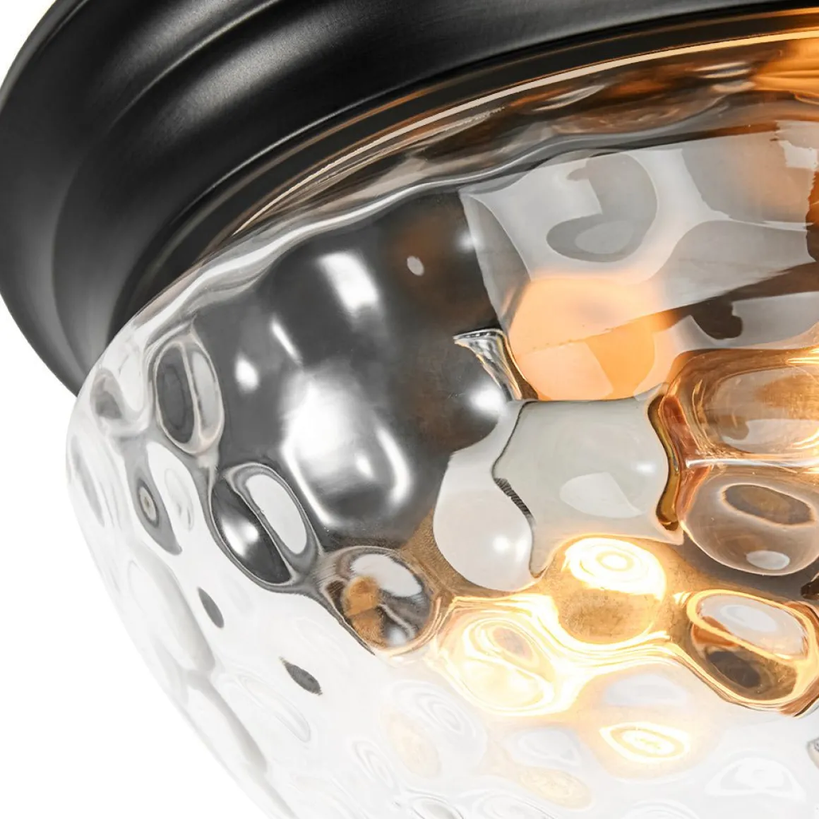 3-light Clear Water Glass Flush Mount Ceiling Light