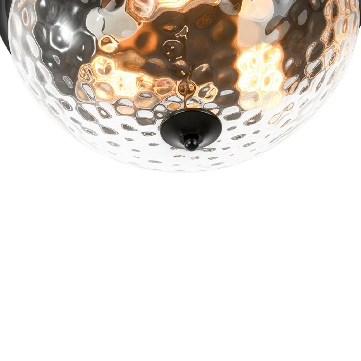 3-light Clear Water Glass Flush Mount Ceiling Light