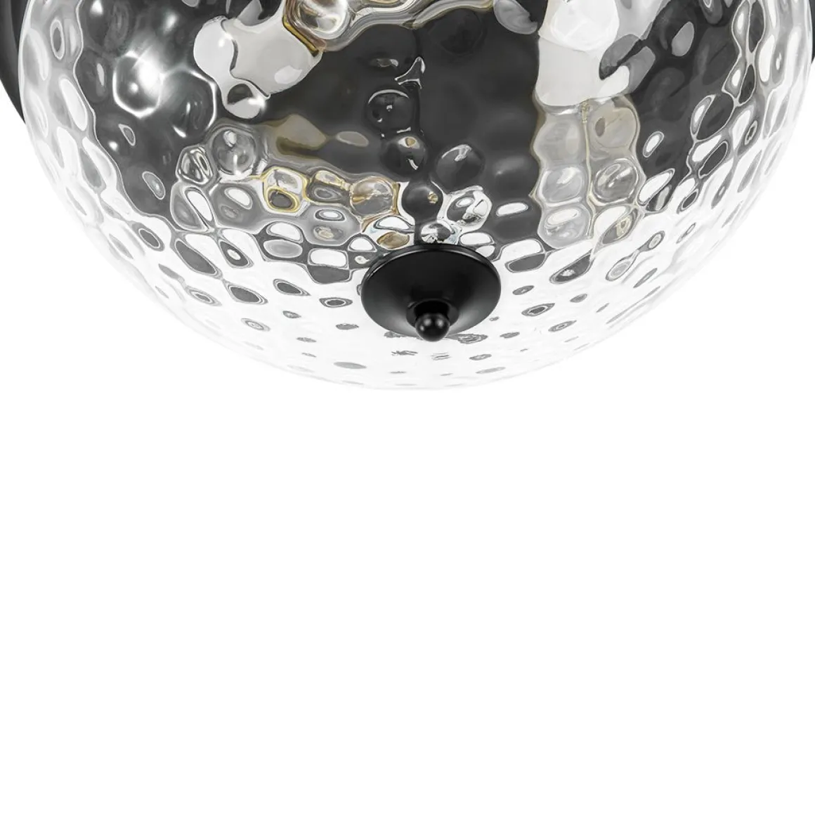 3-light Clear Water Glass Flush Mount Ceiling Light