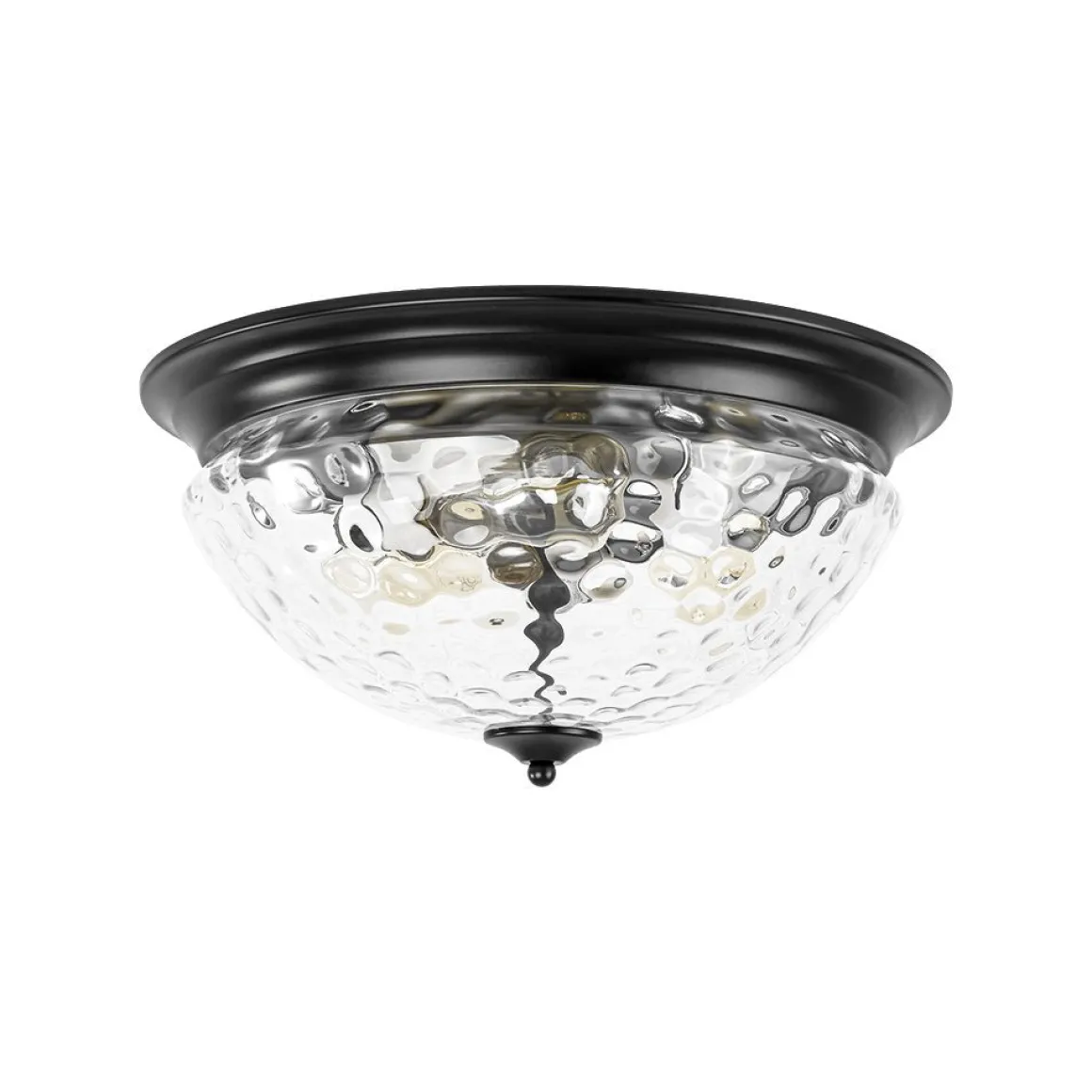 3-light Clear Water Glass Flush Mount Ceiling Light