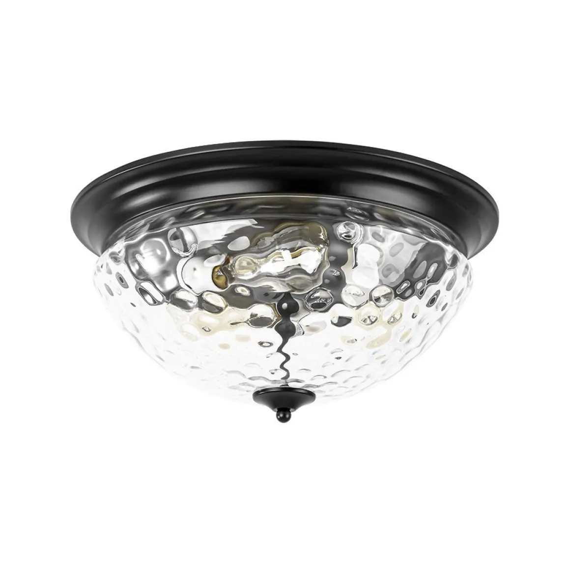 3-light Clear Water Glass Flush Mount Ceiling Light